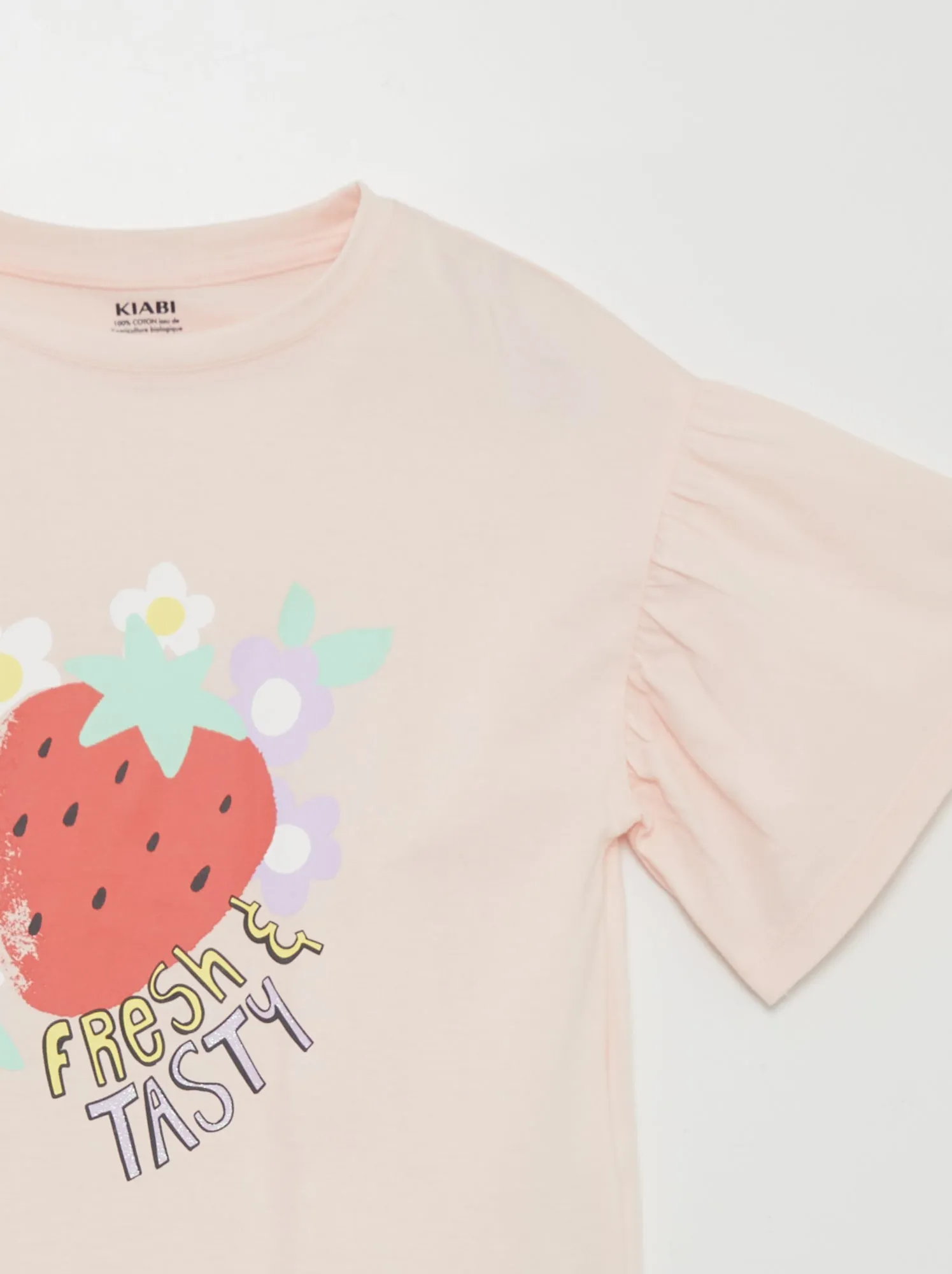 T-shirt stampata 'frutti' a maniche corte - ROSA