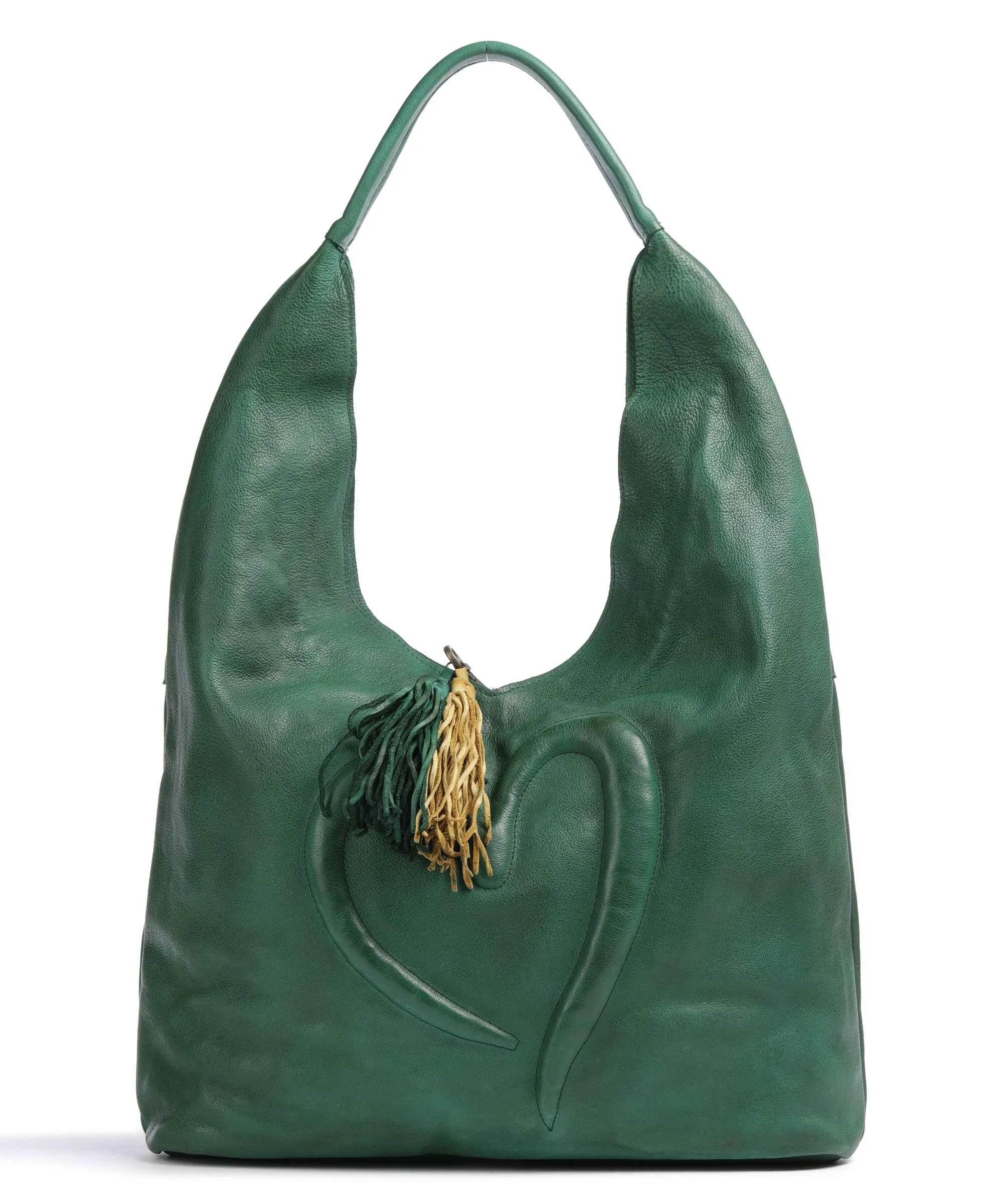  Taschendieb Wien Herzgasse 21 Borsa hobo pelle di vacchetta grana verde  