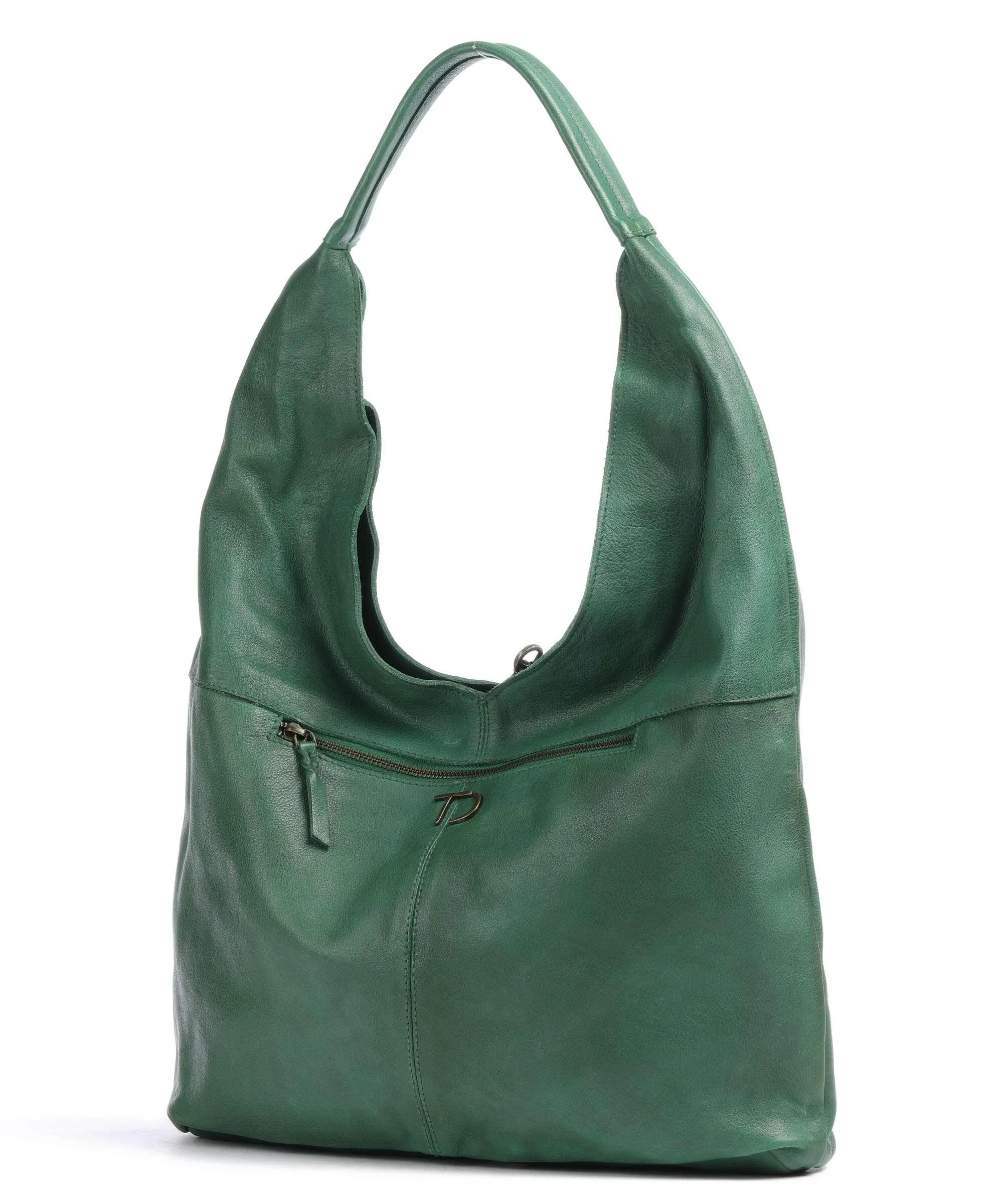  Taschendieb Wien Herzgasse 21 Borsa hobo pelle di vacchetta grana verde  