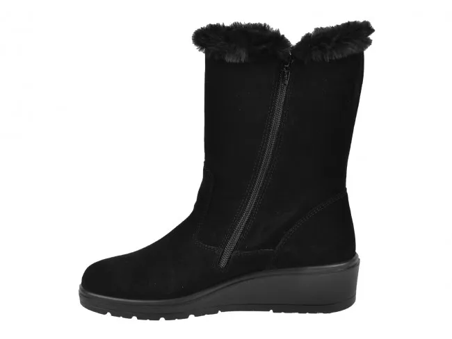 VALLEVERDE SCARPE TRONCHETTI IN PELLE DONNA INVERNO VL18514  STIVALETTI VALLETEX NERO