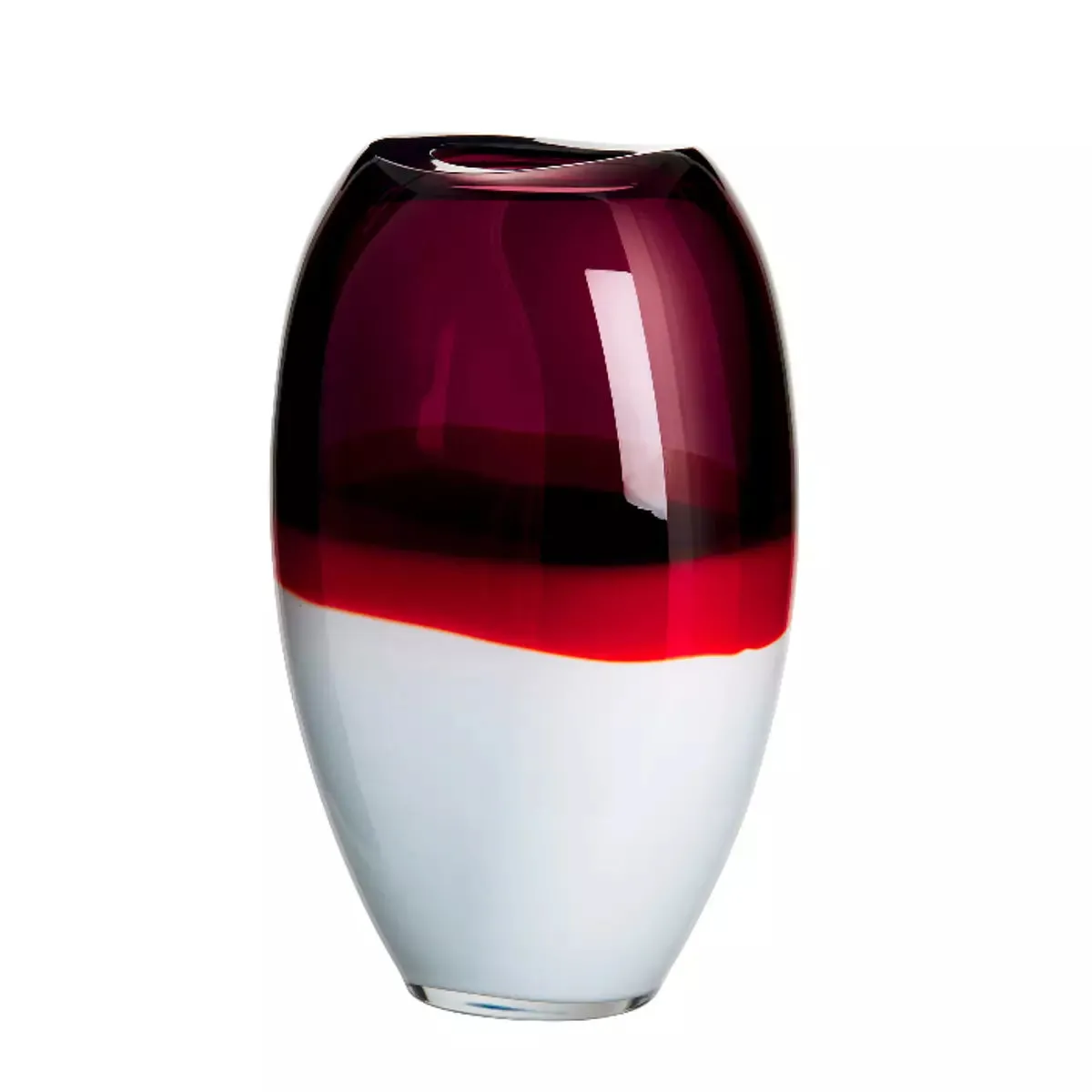 Vaso Carlo Moretti I Piccoli Rosso e Bianco Ed. Limitata 21x14cm