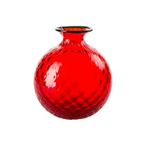 Venini Vaso Monofiore Balloton rosso / verde mela 24.5 cm