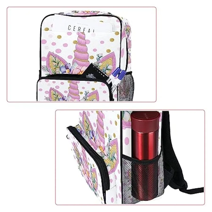 Zaino da donna per college,borsa da viaggio zaino classico,pois e simpatico unicorno,Zainetto casual leggero 150888384