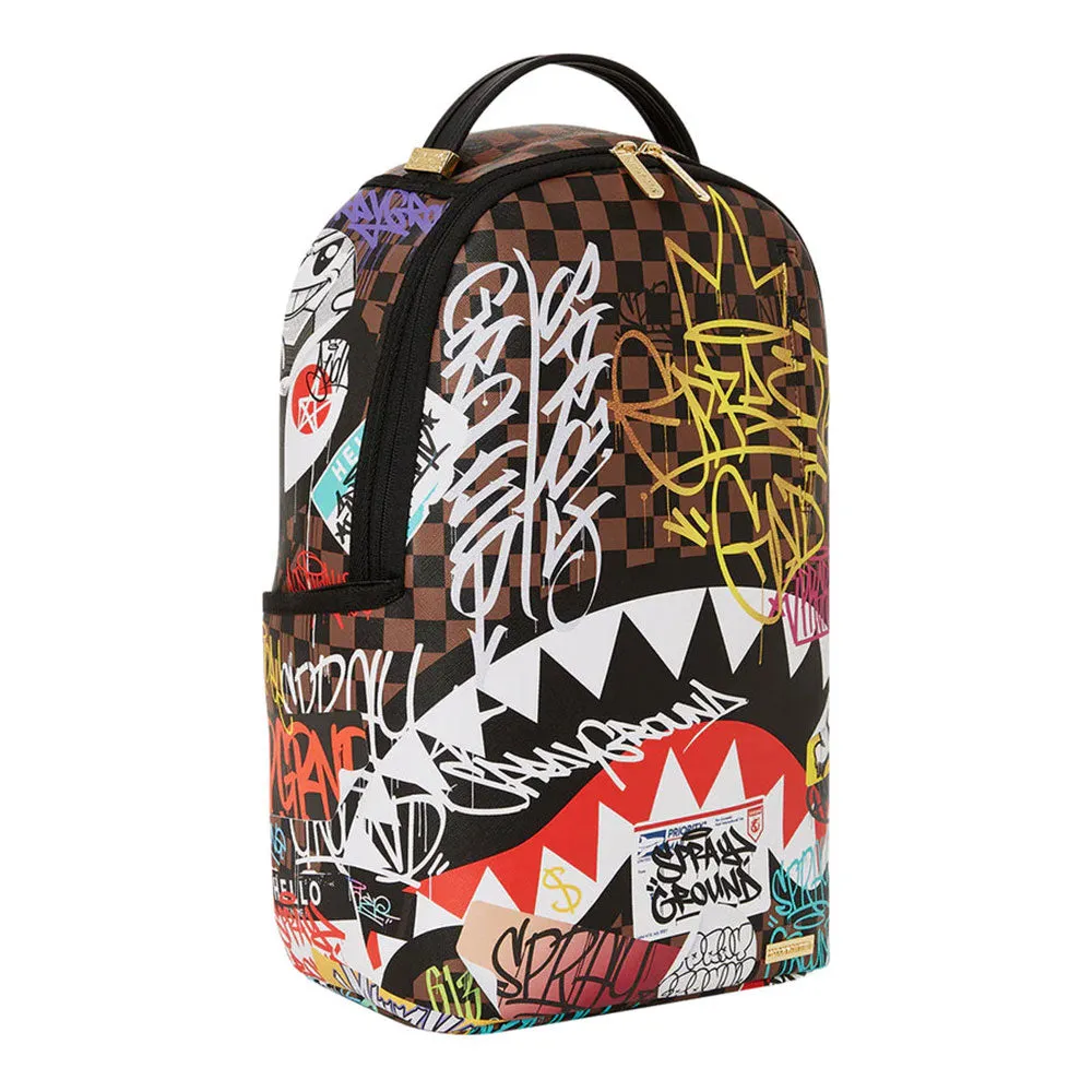 Zaino SPRAYGROUND stampa Tagged Up Sharks in Paris Brown