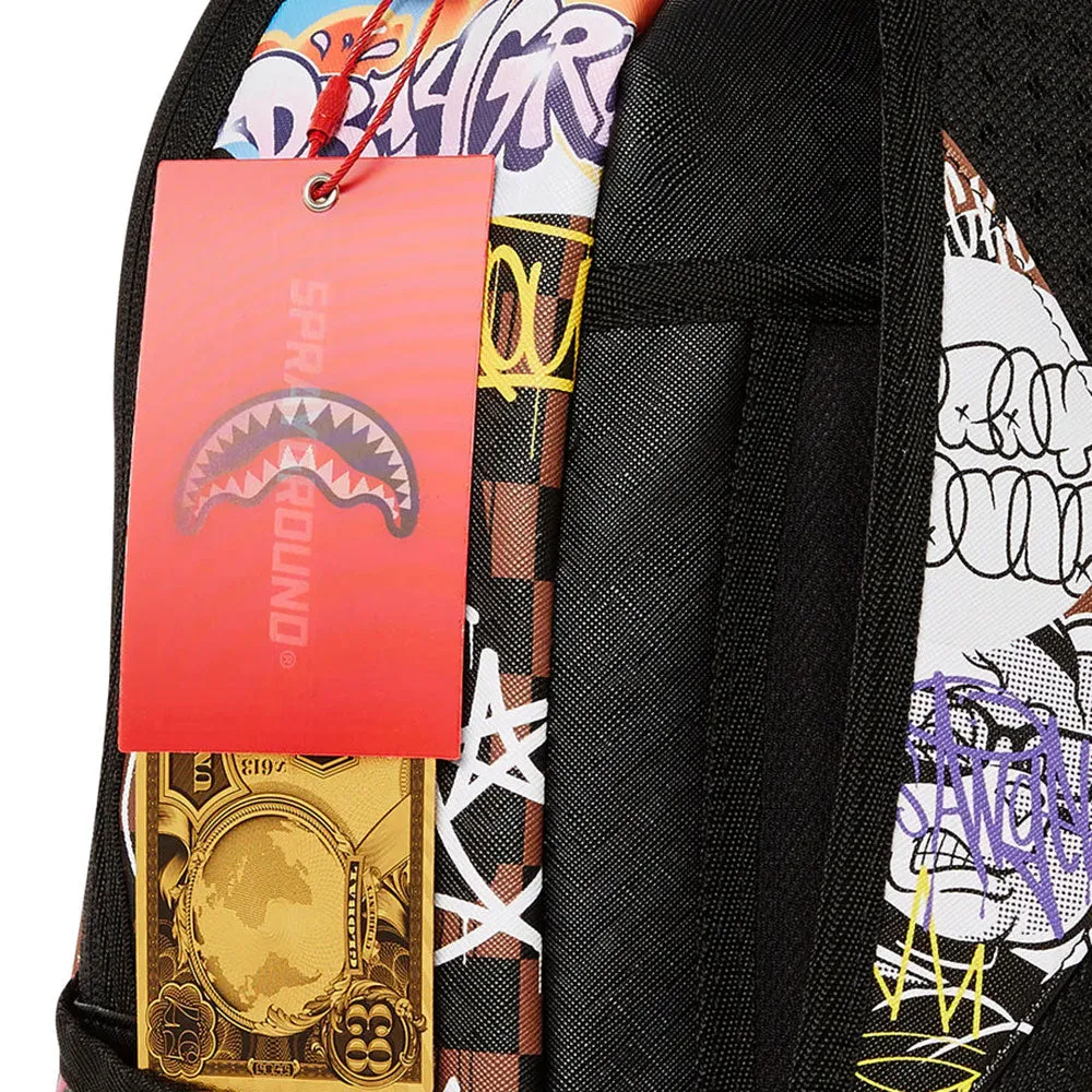 Zaino SPRAYGROUND stampa Tagged Up Sharks in Paris Brown